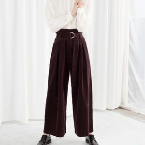 & Other Stories Wide Leg Brown Corduroys NWT